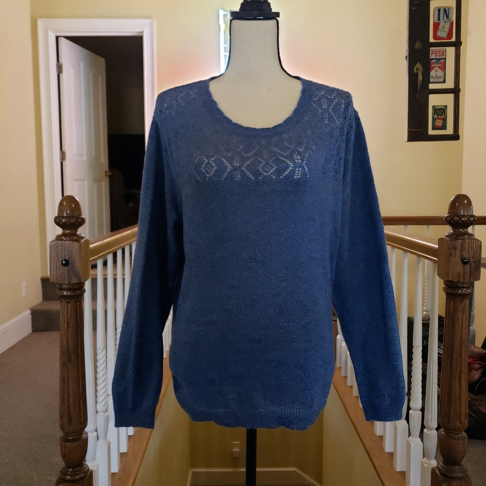 alfred dunner Blue  XL Women's Very Cute Sweater (EUC)